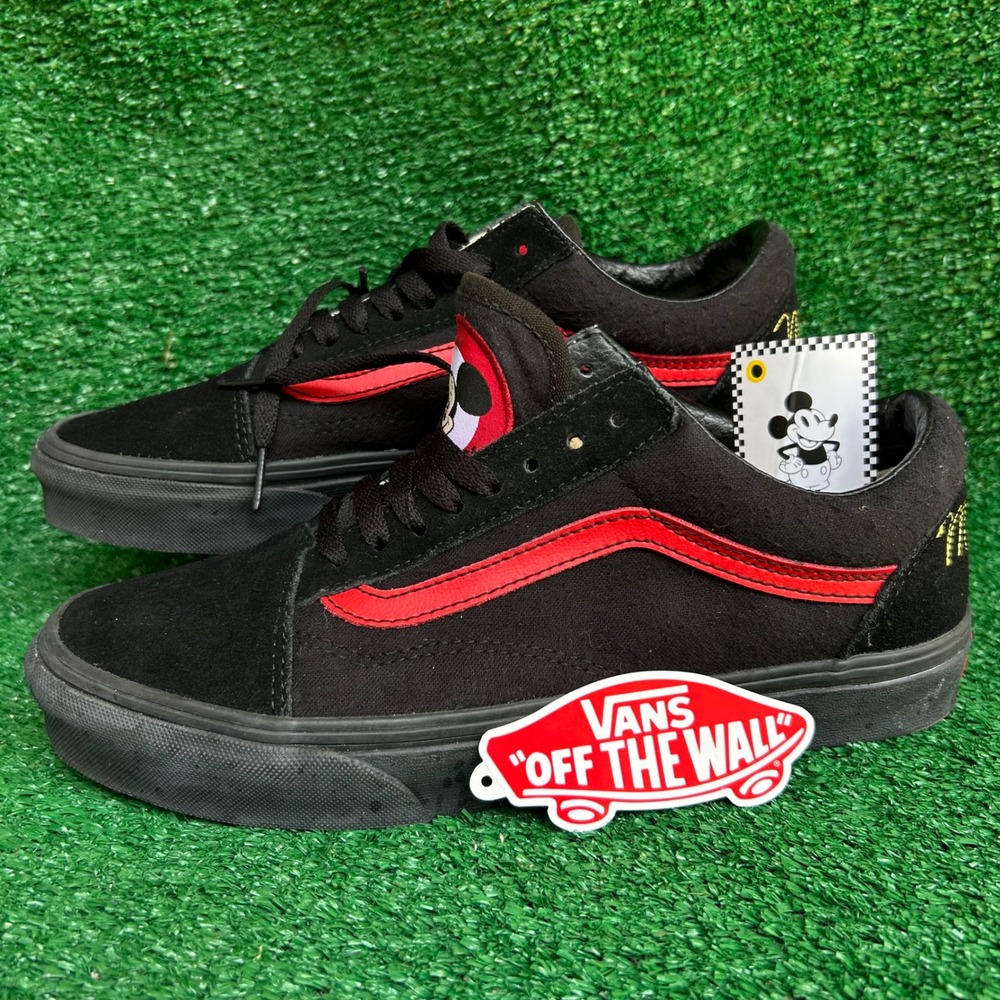 Vans Old Skool Disney Mickey Mouse 90th Anniversary Black Red Mens 8 Womens 9.5